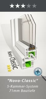 Kunststofffenster "Novo-Classic" 5-Kammer-System 71mm Bautiefe