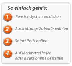 Fenster einfach zusammenstellen Stellen Sie sich Ihr Fenster individuell zusammen.