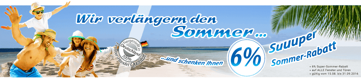 SommerRabatt für Kunststofffenster