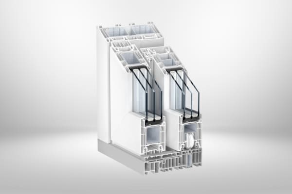 Profilstück einer Schiebetür aus Kunststoff