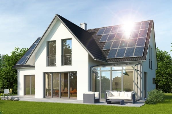 Ein 3D Modell eines Hauses mit Wintergarten Ein 3D Modell eines Hauses mit Wintergarten