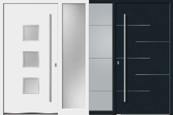 Auswahl an Aluminiumtüren auf die diese Produktinformation beispielhaft zutrifft.