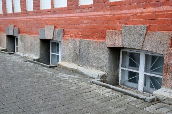 Kellerfenster 80x60 an Straße wo man die Sicherheit beachten muss.