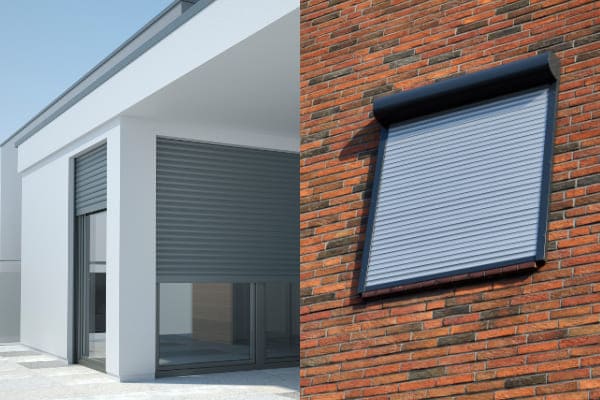 Es gibt die beiden Rollladentypen Vorbaurrollladen und Aufsatzrollladen für Sicherheit und Einbruchschutz Es gibt die beiden Rollladentypen Vorbaurrollladen und Aufsatzrollladen für Sicherheit und Einbruchschutz