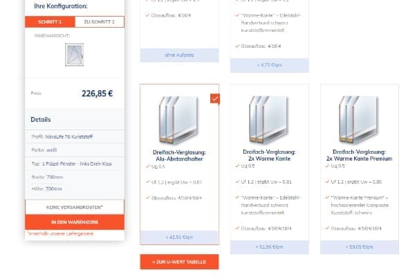 Screenshot des inutitiven Fensterkonfigurators.