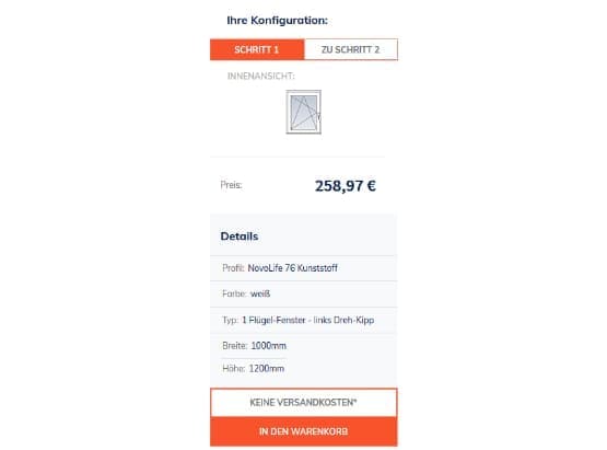 Aktuelle Auswahl die auf der Webseite im Fensterkonfigurator links zu sehen ist.. Aktuelle Auswahl die auf der Webseite im Fensterkonfigurator links zu sehen ist..