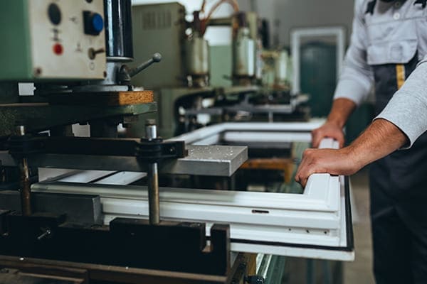Schallschutzfenster in der Produktion. 