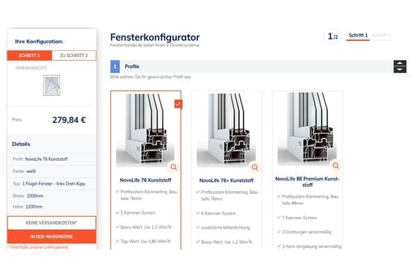 FensterHandel.de Konfigurator Schritt für Schritt. FensterHandel.de Konfigurator Schritt für Schritt.