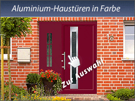 Aluminium-Haustüre in farbig