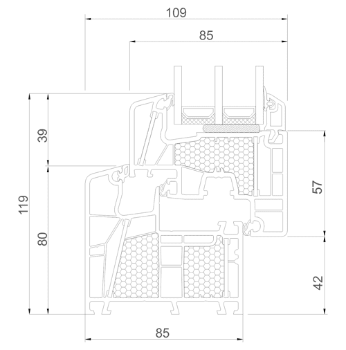 Querschnitt Kunststoff Fenster NovoClimate