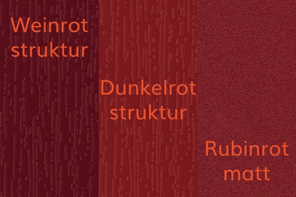 Rottöne von Fenstern unter anderem Fenster in weinrot